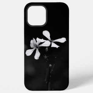 Funda Para iPhone 12 Pro Max floral en blanco y negro minimalista