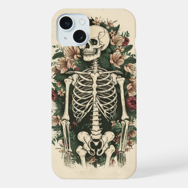 Funda Para iPhone Floral Esquelético  (Reverso )