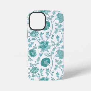 Funda Para iPhone 12 Mini Floral Jacobeano Gran Patrón Té sobre Blanco
