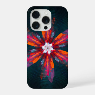 Floral Mandala Flores Naranja Azul Rojo Resumen