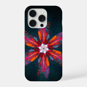 Floral Mandala Flores Naranja Azul Rojo Resumen