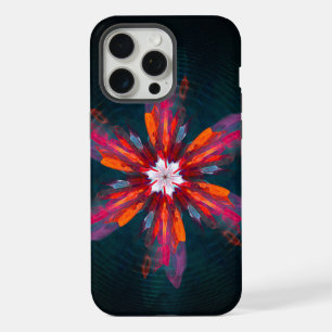 Floral Mandala Flores Naranja Azul Rojo Resumen