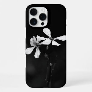 Funda Para iPhone 16 Pro Max floral minimalista en blanco y negro