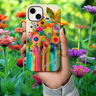 Funda Para iPhone 14 Floral moderno colorido brillante