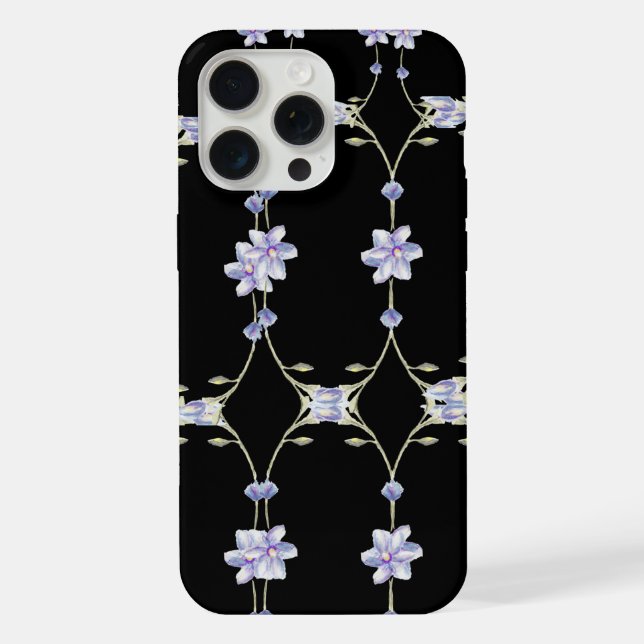 Funda Para iPhone Floral negra (Reverso )