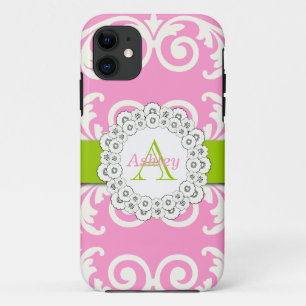 Funda para iPhone Floral Pink Green Swirls 5