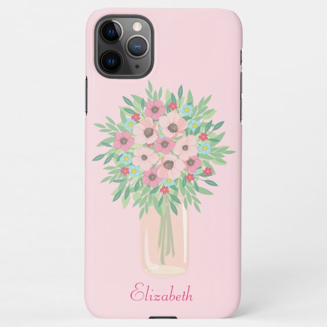 Funda Para iPhone floral rosa bonito (Reverso)
