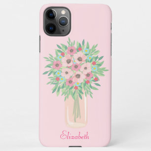 Funda Para iPhone 11Pro Max floral rosa bonito