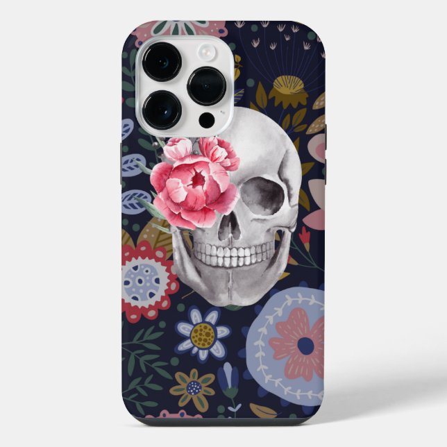 Funda Para iPhone Floral Skull (Reverso )