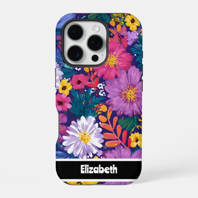 Funda Para iPhone Floral vibrante (Reverso )