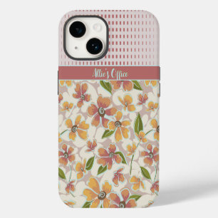 Funda Para iPhone 14 Floral y chequera tropical monogramada