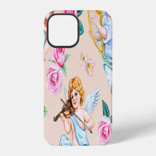 Funda Para iPhone 12 Florales Angelicales: Patrón Vintage Cupido