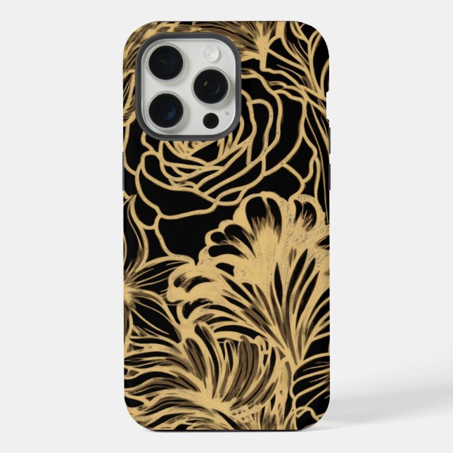 Funda Para iPhone Florales modernos lindos y simples con brillo (Reverso )