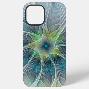 Funda Para iPhone 12 Pro Max Florecer Fantasía Moderno Azul Verde Floral Fracta