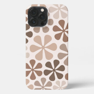 Funda Para iPhone 13 Pro Max Flores Abstractas (B) Crema De Taupe Marrón