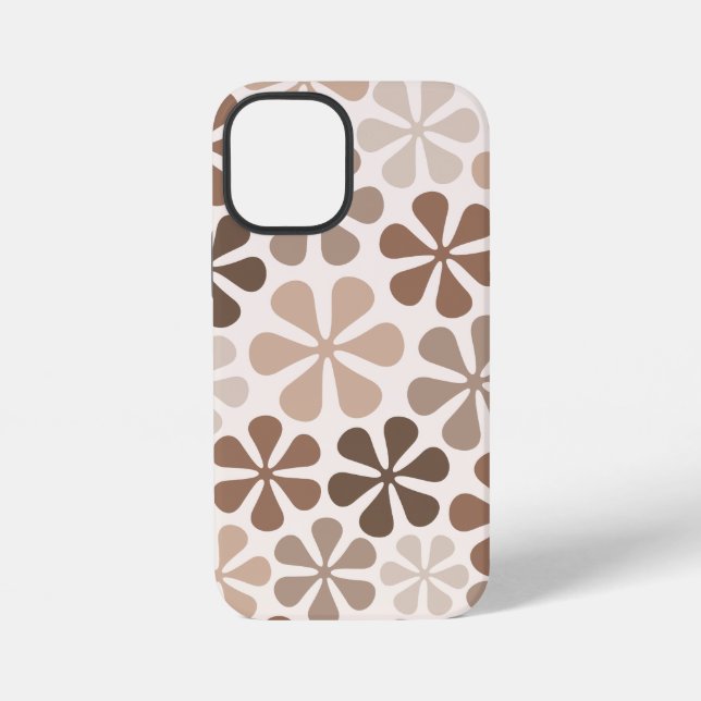 Funda Para iPhone Flores abstractas (B) Marrón Taupe Crema (Reverso )