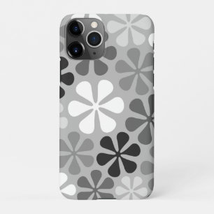 Funda Para iPhone 11Pro Flores abstractas gris blanco negro