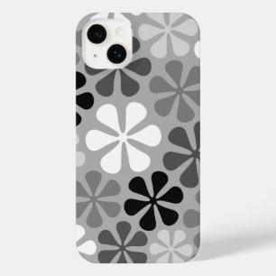 Funda Para iPhone 14 Plus Flores abstractas gris blanco negro