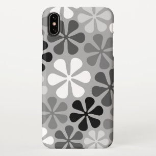 Funda Para iPhone XS Max Flores abstractas gris blanco negro