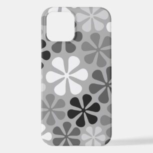 Funda Para iPhone 12 Flores abstractas gris blanco negro