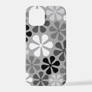 Funda Para iPhone 12 Pro Flores abstractas gris blanco negro