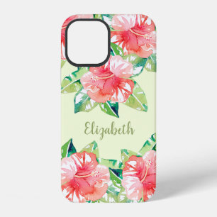 Funda Para iPhone 12 Flores Acuarela Tropicales