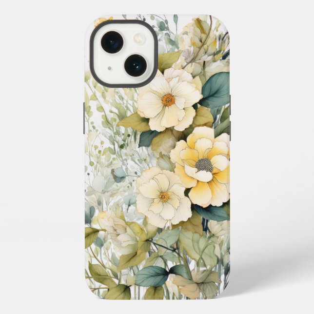 Funda Para iPhone Flores amarillas (Reverso )