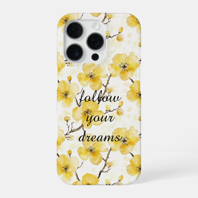 Funda Para iPhone Flores amarillas de oro (Reverso)