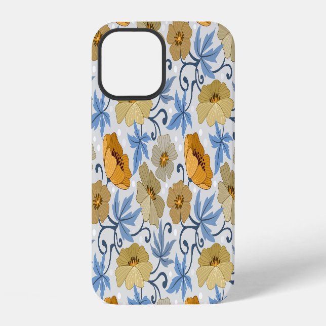 Funda Para iPhone Flores amarillas: diseño textil sin foco (Reverso )
