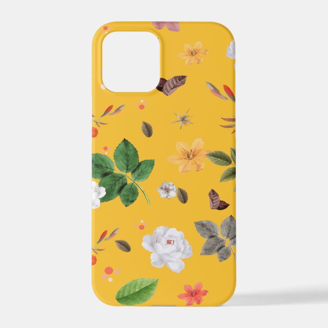 Funda Para iPhone Flores amarillas y rosas blancas 10 (Reverso )