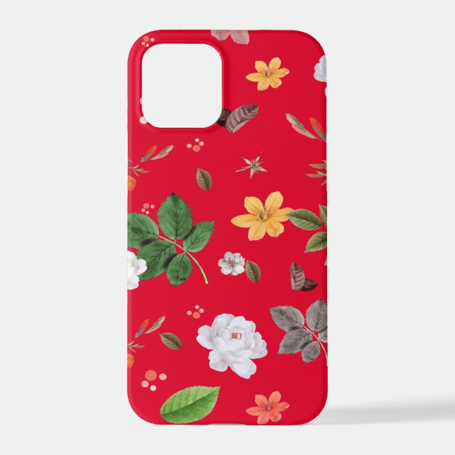 Funda Para iPhone Flores amarillas y rosas blancas 13 (Reverso )