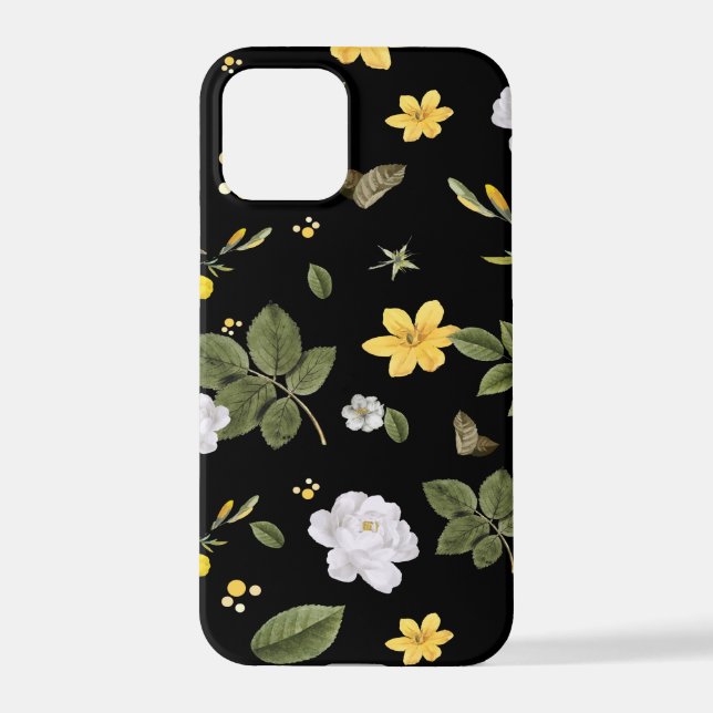 Funda Para iPhone Flores amarillas y rosas blancas 2 (Reverso )