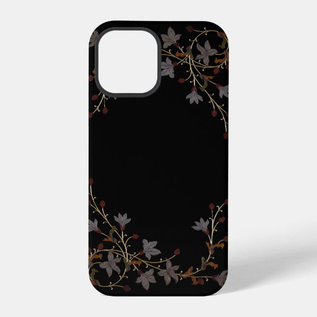 Funda Para iPhone Flores Art Déco sobre negro (Reverso )
