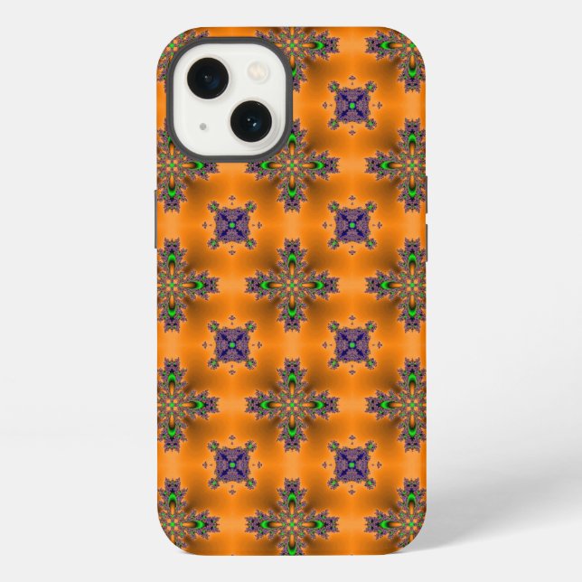 Funda Para iPhone Flores artdeco en estilo retro (Reverso )