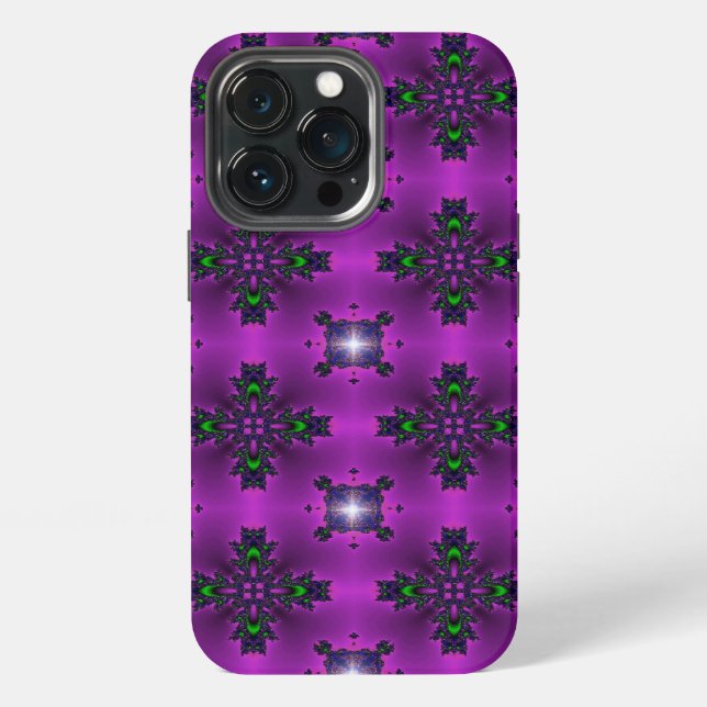 Funda Para iPhone Flores artdeco en estilo retro (Reverso )