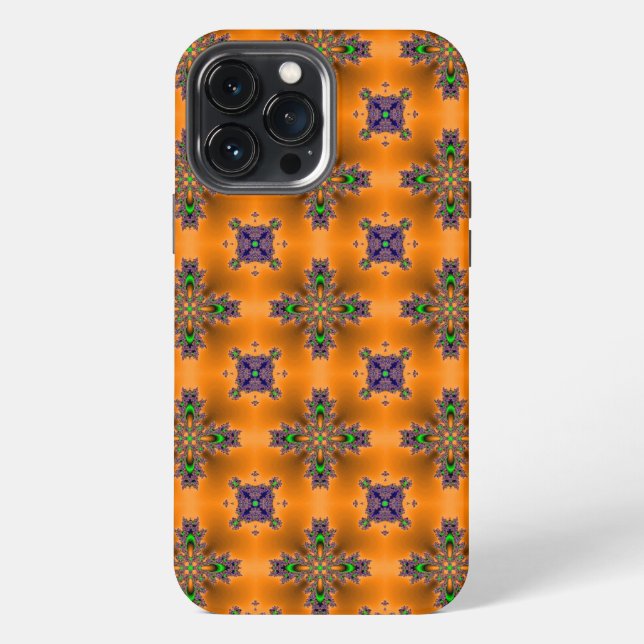 Funda Para iPhone Flores artdeco en estilo retro (Reverso )