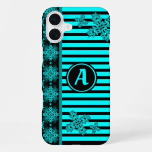 Funda Para iPhone 16 Plus Flores Artdeco en estilo retro con monograma
