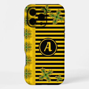 Funda Para iPhone 16 Pro Max Flores Artdeco en estilo retro con monograma