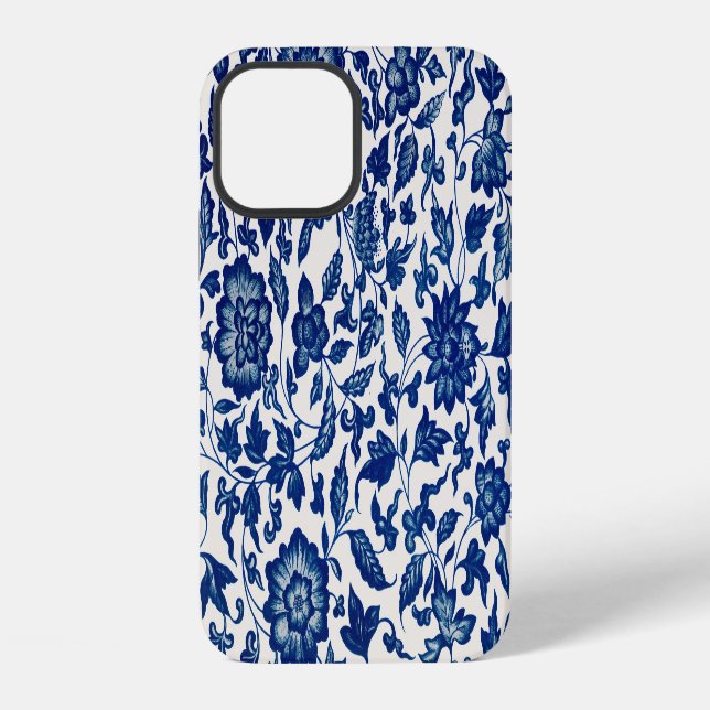 Funda Para iPhone Flores azules (Reverso )
