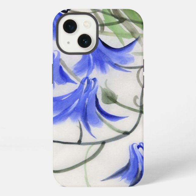 Funda Para iPhone Flores Azules (Reverso )