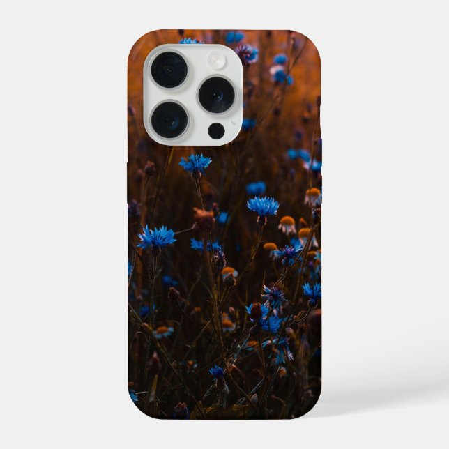 Funda Para iPhone Flores azules (Reverso )