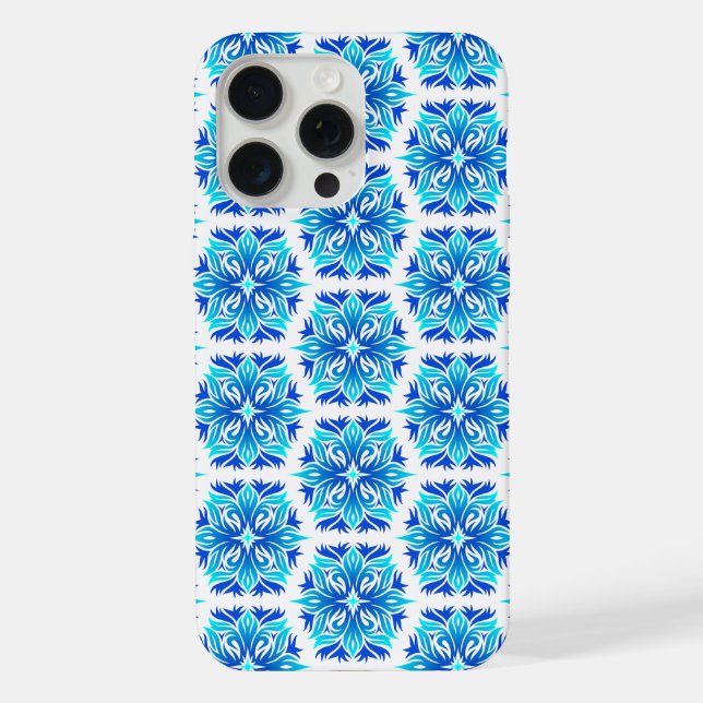 Funda Para iPhone Flores Azules, Patrón De Flores, Patrón Floral (Reverso )