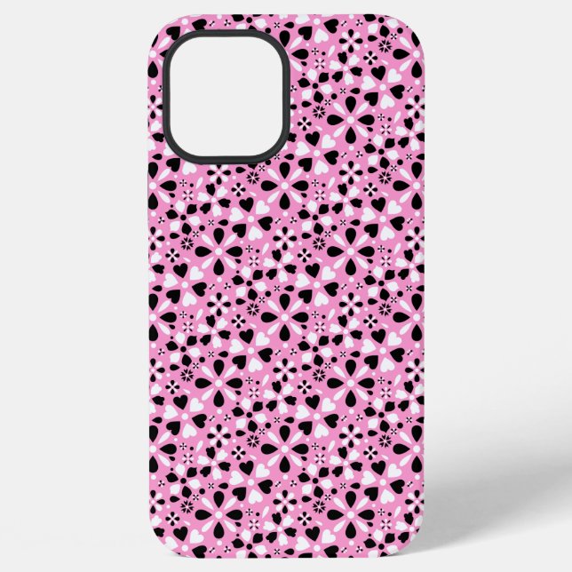 Funda Para iPhone Flores blancas negras lindas (Reverso )