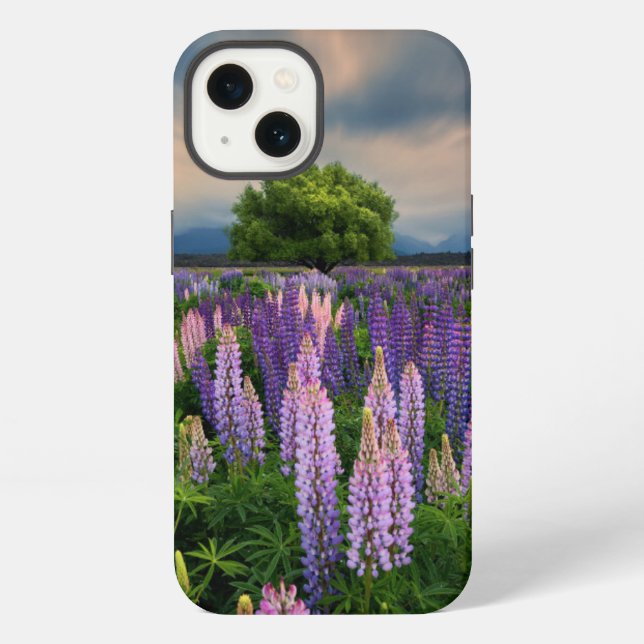 Funda Para iPhone Flores | Campo de Lupino en Nueva Zelanda (Reverso )