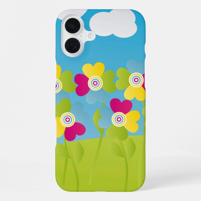 Funda Para iPhone Flores coloridas (Reverso )