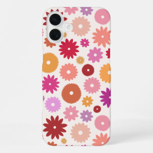Funda Para iPhone 16 Plus Flores Coloridas Gran Patrón