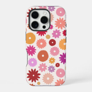 Funda Para iPhone 16 Pro Flores Coloridas Gran Patrón