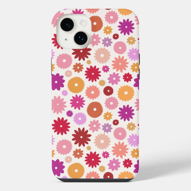 Funda Para iPhone Flores Coloridas Patrón de Repetición (Reverso)