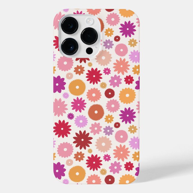 Funda Para iPhone Flores Coloridas Patrón de Repetición (Reverso)