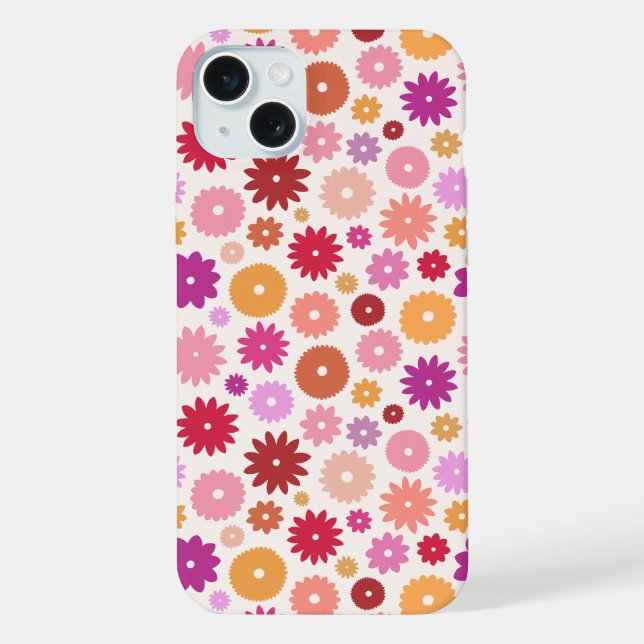 Funda Para iPhone Flores Coloridas Patrón de Repetición (Reverso )